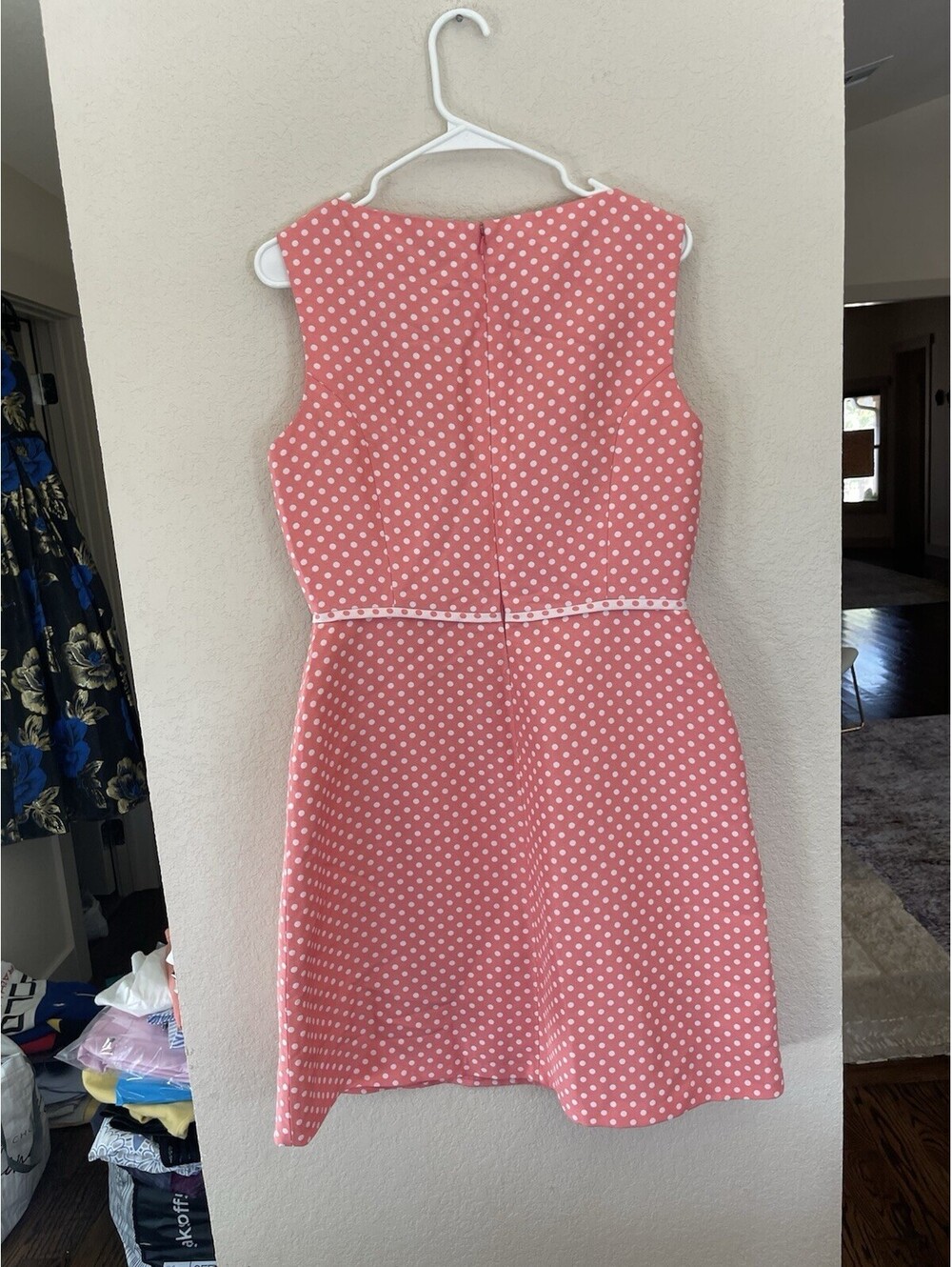 Tahari Arthur S. Levine Pink And White Polka Dot Dress - Picture 3 of 5